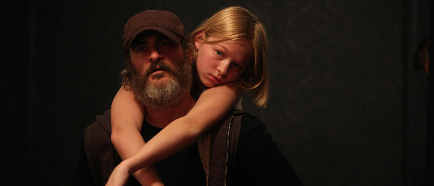Joaquin Phoenix and Ekaterina Samsonov in You Were Never Really Here
